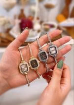 ساعت کرواتی مربع نگین