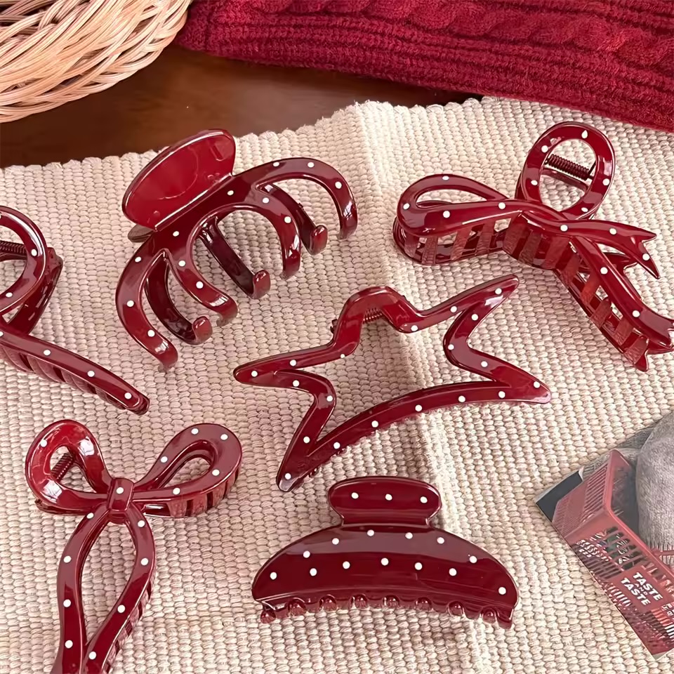 IMG_6173 کلیپس پاپیون قرمز چری خالدار - Image 1